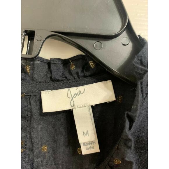 Joie Gianella Long-Sleeve Poplin‎ Blouse Black Size Medium - Picture 5 of 7